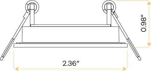 2 inch square flush mount LED ceiling light 5CCT