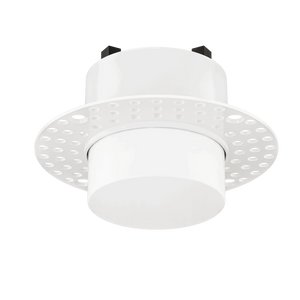 G-20453 3-inch round trimless drop lens LED downlight with frosted diffuser, white finish, clip-in mount. - Available at Electrical Marketplace