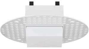 4-inch square trimless LED drop lens downlight, frosted diffuser, selectable CCT, dual wattage, white finish, model G-20464 - Available at Electrical Marketplace