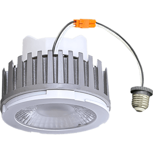 4 inch interchangeable retrofit LED downlight module with selectable CCT and white trim, Astrofit Series