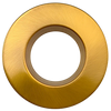 3-inch round slim brushed brass cover for regress recessed LED fixtures, low-profile trim, modern finish
