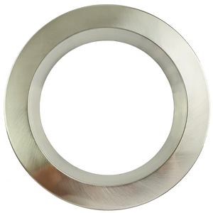 G-22082 8-inch round regress slim brushed nickel cover for recessed LED downlights. - Available at Electrical Marketplace