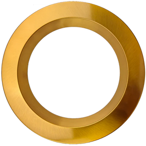 G-22083 8-inch round regress slim brushed brass cover for recessed LED downlights. - Available at Electrical Marketplace