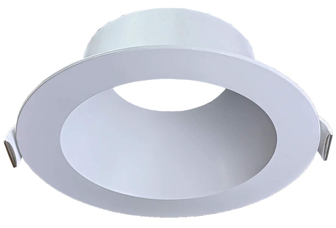 Aster 6-inch white round ceiling trim, clip-in mount, compatible with 6-inch LED module