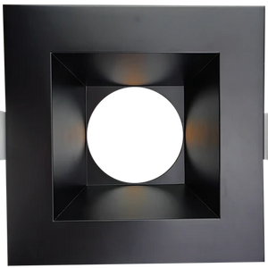 Aster 6-inch black square ceiling trim, clip-in mount, compatible with 6-inch LED module - Available at Electrical Marketplace