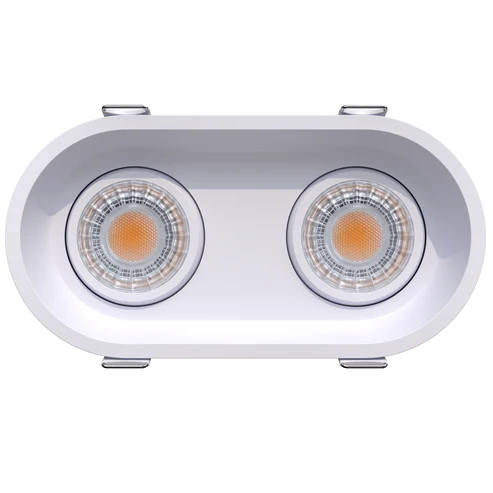 3 Inch Double Head Regress Gimbal Trimmer LED Downlight | 1.400Lm | 120/277V | CCT Selectable | Ellipse Series | Goodlite G-23302/312