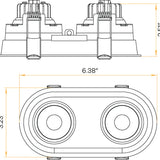 Architectural-double-head-oval-regress-gimbal-downlights-installed-in-ceiling