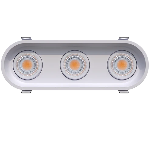Three-independently-adjustable-gimbal-heads-in-linear-oval-recessed-trim