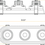 Architectural-triple-head-oval-regress-gimbal-spotlights-installed-in-ceiling