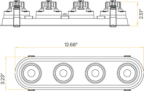 Architectural-four-head-oval-regress-gimbal-spotlights-installed-in-ceiling