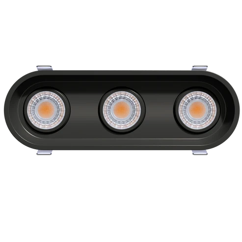 3 Inch Triple Head Regress Gimbal Trimmer LED Downlight | 2.100Lm | 120/277V | CCT Selectable | Ellipse Series | Goodlite G-23303/313