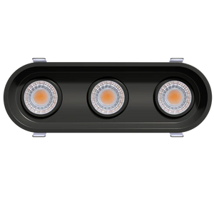 Ellipse-3-inch-oval-triple-head-regress-gimbal-LED-downlights-white-and-black - Available at Electrical Marketplace