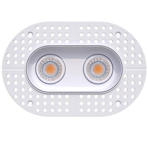 3 Inch Double Head Regress Gimbal Trimless LED Downlight | 1.400Lm | 120/277V | CCT Selectable | Ellipse Series | Goodlite G-23322/332
