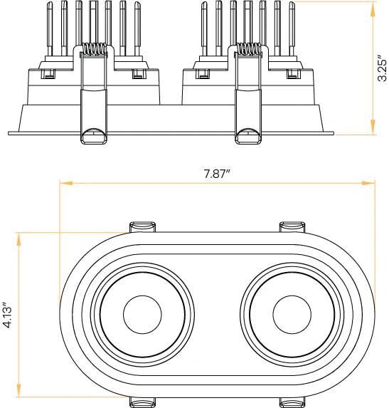 Architectural-double-head-trimmed-oval-downlights-mounted-via-ceiling-springs