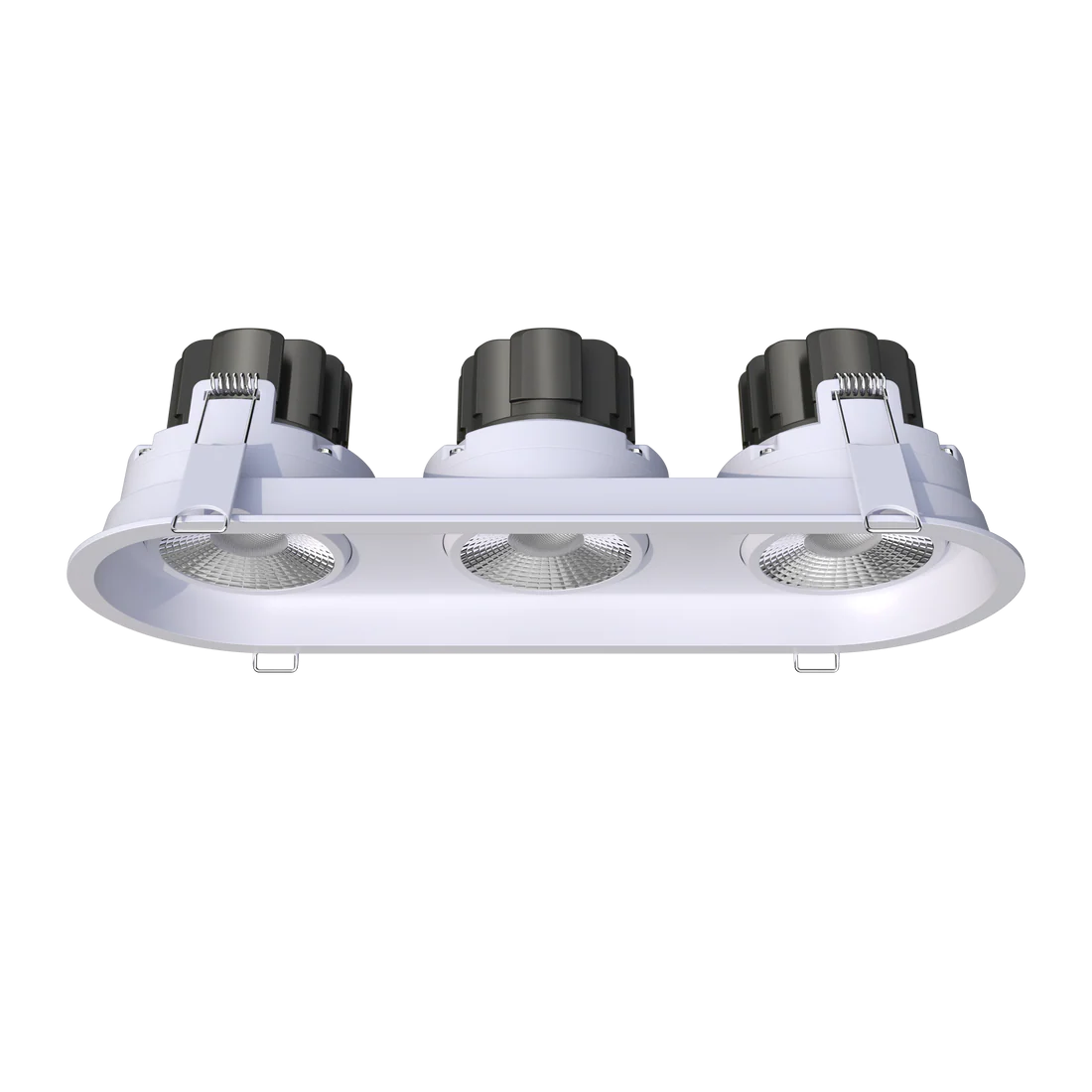 Triple-60-degree-flood-beam-recessed-trimmed-oval-fixtures-with-FT6-cable
