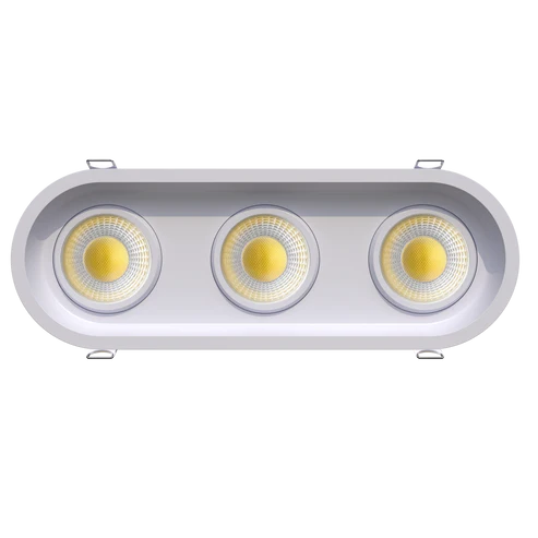 3.5 Inch Triple Head Regress Gimbal Trimmed LED Downlight | 3.800Lm | 120/277V | CCT Selectable | Ellipse Series | Goodlite G-23343/353
