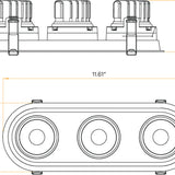 Architectural-triple-head-trimmed-oval-downlights-mounted-via-ceiling-springs
