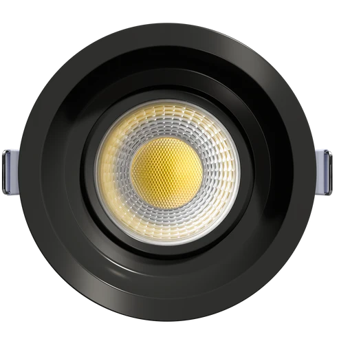 Low-profile-narrow-flange-trimmed-round-regress-gimbal-ceiling-light