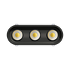 Low-profile-overlapping-flange-on-trimmed-oval-triple-head-gimbal-light