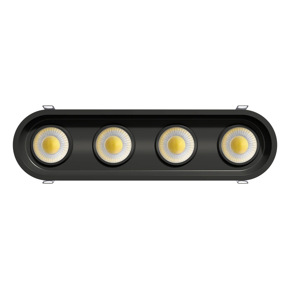 3.5 Inch Four Head Regress Gimbal Trimmed LED Downlight | 4.800Lm | 120/277V | CCT Selectable | Ellipse Series | Goodlite G-23344/354