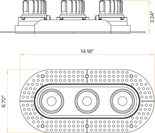 Seamless-architectural-triple-head-trimless-oval-downlights-mudded-into-ceiling