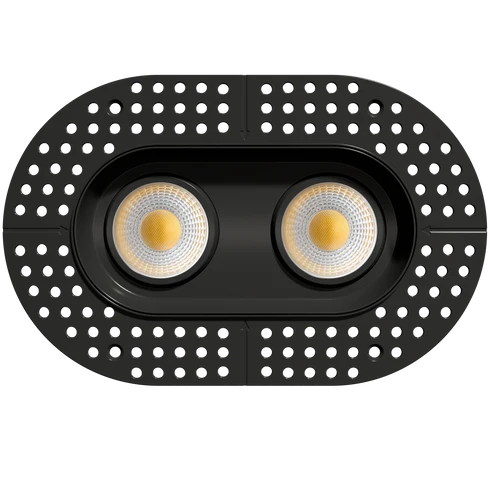 3.5 Inch Double Head Regress Gimbal Trimless LED Downlight | 2.700Lm | 120/277V | CCT Selectable | Ellipse Series | Goodlite G-23362/372