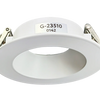Round architectural recessed trim with white finish and clip-in installation