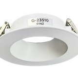 Round architectural recessed trim with white finish and clip-in installation