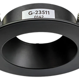 Black round architectural recessed trim with clip-in installation