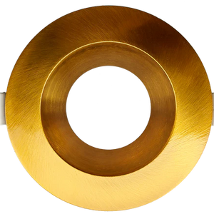 Aster 3.5 inch brushed brass round trim for recessed LED lighting systems - Available at Electrical Marketplace