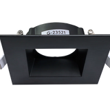 Black square architectural recessed trim with clip-in mounting
