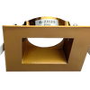 Brushed brass square architectural recessed trim with premium finish