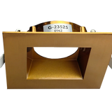 Brushed brass square architectural recessed trim with premium finish