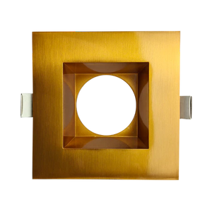 Aster 3.5 inch brushed brass square trim for recessed LED lighting systems - Available at Electrical Marketplace