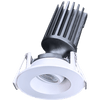 2-inch round regressed gimbal LED downlight in white – Saturn Series, 14W selectable CCT, high output directional ceiling light