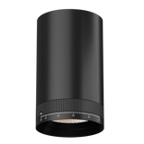 Architectural-surface-mount-round-ceiling-cylinder-lights-in-matte-white-and-matte-black
