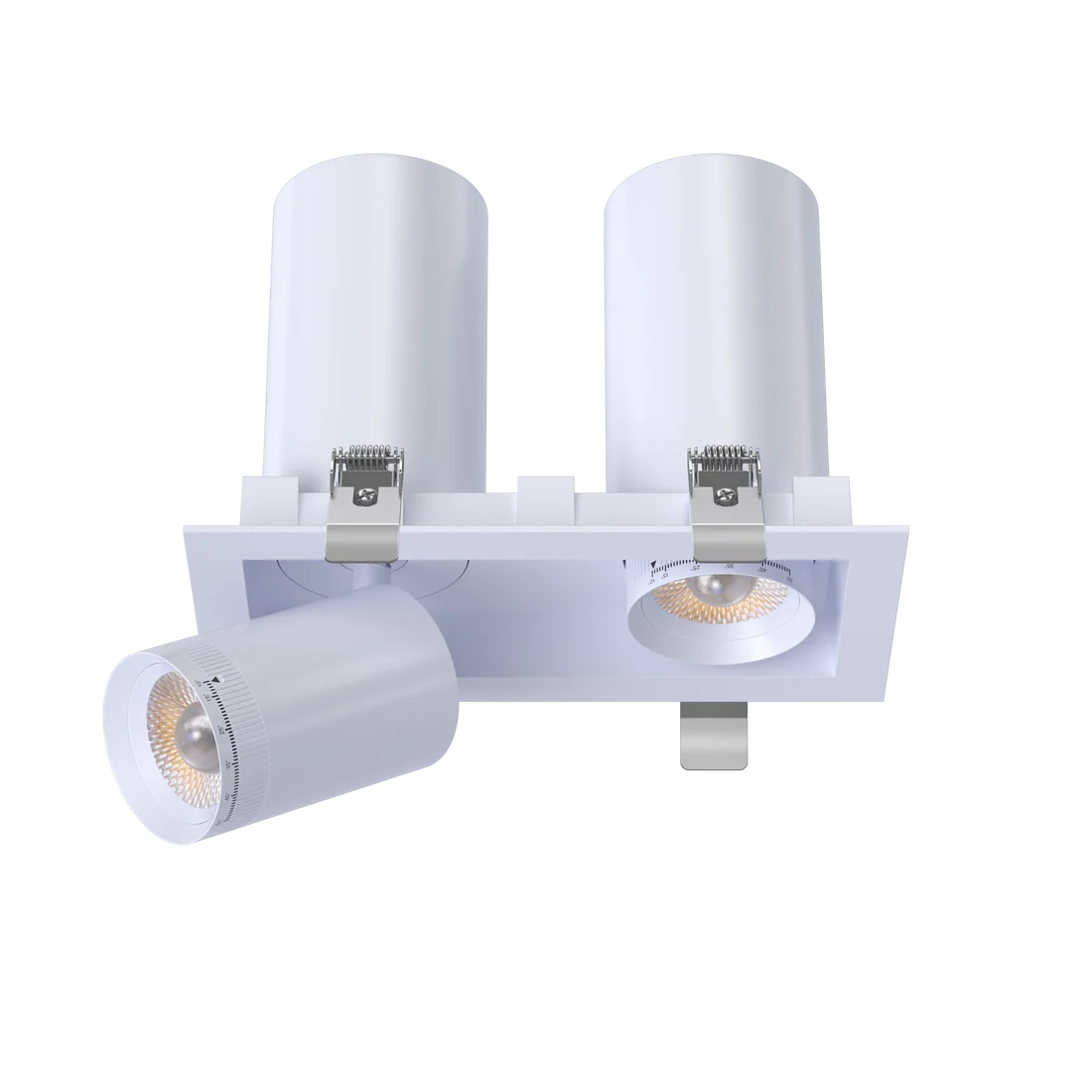 3" Double Head Retractable Cylinder LED Downlight | 1.900Lm | 120/277V | CCT Selectable | Goodlite G-32502/512