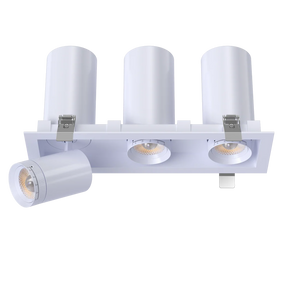 Triple-head-trimmed-recessed-spotlight-with-independent-90-degree-telescoping-hinges - Available at Electrical Marketplace
