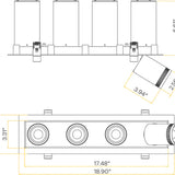 Four-head-trimmed-recessed-spotlight-with-independent-90-degree-telescoping-hinges