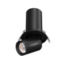 Retractable-scoping-recessed-spotlight-with-90-degree-tilt-hinge