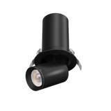 Retractable-scoping-recessed-spotlight-with-90-degree-tilt-hinge