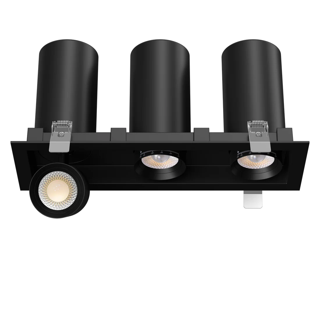 IC-rated-wet-location-triple-head-retractable-ceiling-light-36W-5CCT