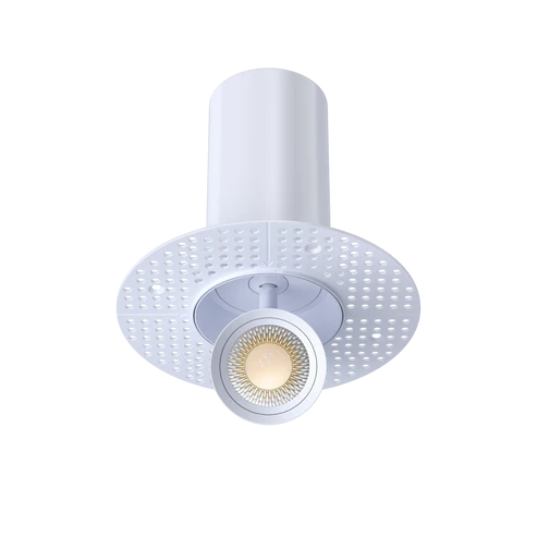 Pulsar-3-inch-round-trimless-retractable-directional-LED-downlights-white-and-black