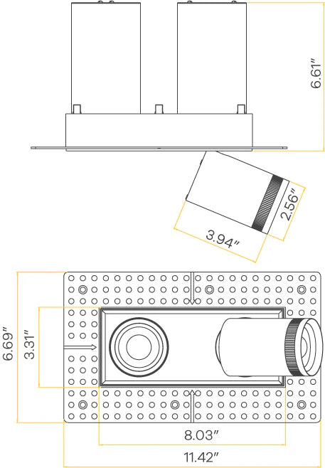 Dual-head-trimless-zoom-lens-ceiling-fixture-with-20-to-55-degree-beam-spread
