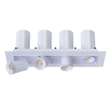 Four-head-trimless-plaster-in-recessed-spotlight-with-independent-90-degree-telescoping-hinges