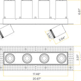 Pulsar-3-inch-four-head-trimless-retractable-multiple-directional-LED-downlights