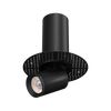 Pulsar-3-inch-round-trimless-retractable-directional-LED-downlights-white-and-black