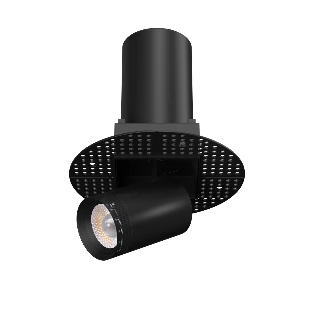 Trimless-square-plaster-in-recessed-spotlight-with-90-degree-telescoping-cylinder