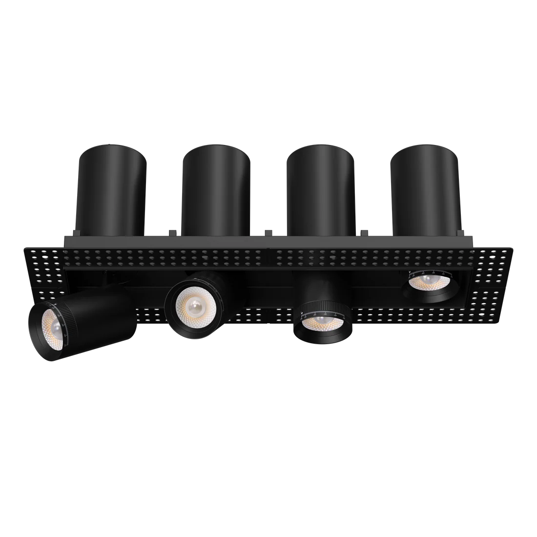 3 Inch Four Head Retractable Trimless Cylinder LED Downlight | 3.800Lm | 120/277V | CCT Selectable | Pulsar Series | Goodlite G-32524/534