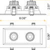 adjustable recessed LED gimbal lighting for ceiling installation